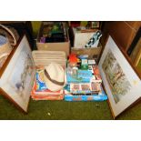 Various board games, to include puzzles, J. Adams, woodland scene with pheasants, watercolour, signe
