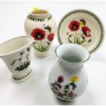 Various Portmeirion Botanic Garden wares, to include vase of baluster form decorated with poppies, 2