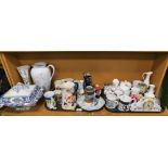 Decorative china and effects, to include an Aynsley Pembroke pattern mantel clock, 11cm high, other