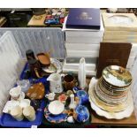 A quantity of collectors plates, to include Royal Doulton, Crown Staffordshire, cased binoculars, an