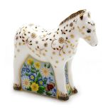 A Royal Crown Derby porcelain Shetland Pony Foal paperweight, an exclusive to the Royal Crown Derby