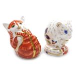 Two Royal Crown Derby porcelain paperweights, Derby Door Mouse, Royal Crown Derby Collector's Guild
