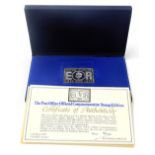 A Danbury Mint silver Post Office special commemorative stamp edition to commemorate the Silver Jubi