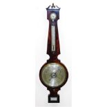 A 19thC mahogany cased wheel barometer, for J Warr, Luton, 107cm high.