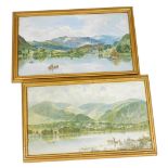 A pair of 20thC chromolithographs, depicting scenes of the Lake District, one titled Rydal Water, We