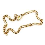 An 18ct gold figaro link bracelet, on a lobster claw clasp, 7.4g.