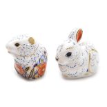 Two Royal Crown Derby porcelain paperweights, Bunny, an exclusive for the Royal Crown Derby Collecto