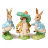 A Beswick ware pottery Beatrix Potter figure of Benjamin Bunny, limited edition 327/1947, and a pair