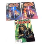 Three Dark Horse Star Wars comic books, Chewbacca 1, and two Star Wars Prelude to Rebellion 1/6, lim