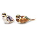 Two Royal Crown Derby porcelain bird paperweights, Woodland Pheasant, an exclusive for the Royal Cro