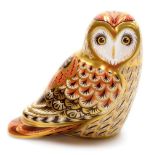 A Royal Crown Derby porcelain Short Eared Owl paperweight, an exclusive for the Royal Crown Derby Co