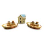 A Royal Crown Derby imari paperweight modelled as a tug boat, Treasures of Childhood, with certifica