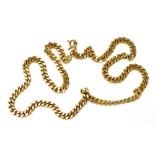 An 18ct gold curb link neck chain, on a bolt ring clasp, 50cm wide, 53.9g.