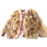 A Bacon Limited Fashion House of Liverpool mink cape, in light brown, with a pink lined interior, be