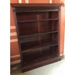 A Victorian mahogany open bookcase, with reeded frieze and uprights, 152cm high, 112cm wide, 36cm de