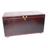 A George III mahogany silver chest, with brass fittings, 70cm high, 139cm wide, 65cm deep. To be sol