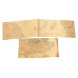 Three Victorian sectional maps of England, c1860, drawn by R Creighton, engraved by J Dower, and sol
