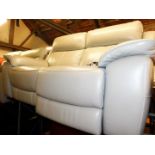 A World of Leather Starlight Express pale grey leather two seater electric recliner sofa, with power