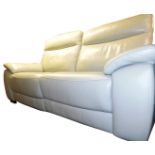 A World of Leather Starlight Express pale grey leather three seater electric recliner sofa, with pow