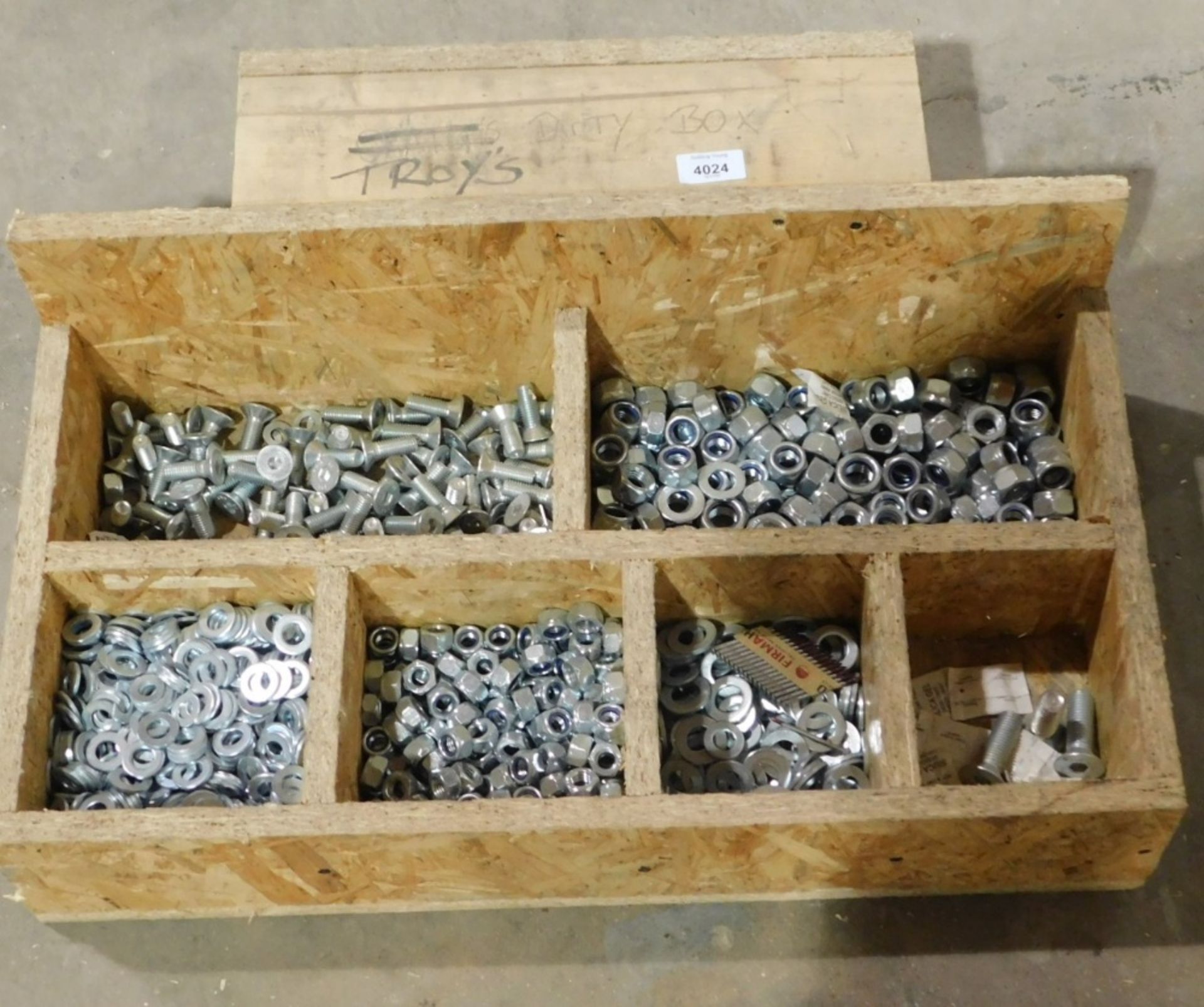 Bolts, washers and other ironmongery. VAT is also payable on the hammer price of this lot.