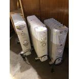Three graduated size oil filled electric radiators This lot is available to view Tuesday 15th 10am t