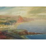 John Shapland (1865-1929). Seascape, cliffs before buildings, watercolour, signed, 27cm x 39cm and a