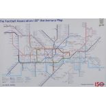 The Football Association. F.A. Anniversary Sport for London Tube Line map, print, each station repla