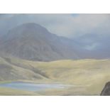 Peter Shutt (1926-2016). Clearing rain, Styhed Head Tarn and Great End, acrylic on paper signed, tit