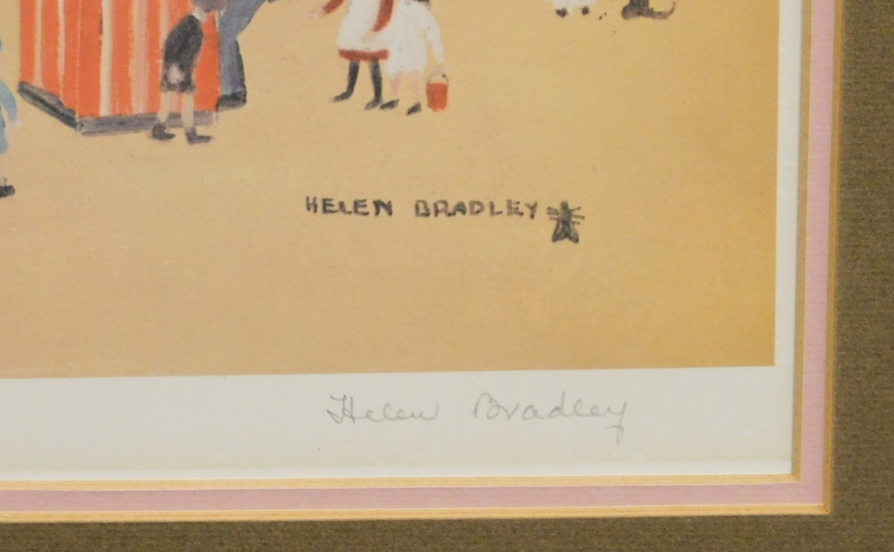 Helen Bradley (1900-1979). Blackpool Sands, artist signed print, watermarked HDK., 47cm x 62cm. - Image 3 of 4