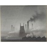 •Trevor Grimshaw (1947-2001). Church and factory landscape, pencil on paper, signed, 14cm x 16cm.