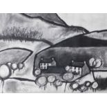 •Dom Carpenter (20thC). Barrow near Bassenthwaite, charcoal, signed, 57cm x 82cm. (frame AF)