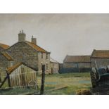 Don Micklethwaite (b.1936). Farm at Harwool Dale, oil on board, signed, indistinctly titled and attr