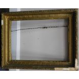 A 19thC gesso frame. With an outer cross floral border, 74cm x 55cm and after Cox. Purple thrown cra