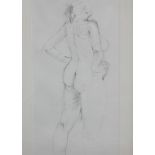 Penny (20thC). A sketch of a lady, nude, pencil, signed, 58cm x 29cm.