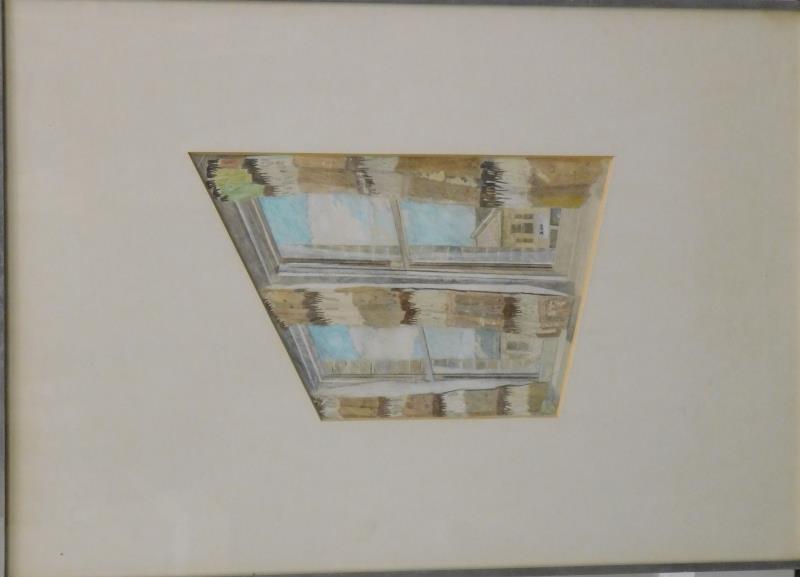 •Eileen Hogan (b.1946). Greek windows, watercolour, attributed verso, 35cm x 22cm. - Image 2 of 3