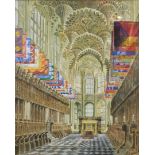 F. W. Kirby (20thC). Westminster Abbey interior, Henry VII, watercolour, signed and titled, 46cm x 3