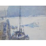 Ernest 'Ernst' Frederick Dade (1868-1935).) Fishing boat in harbour, watercolour, signed, typed gall