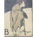 William Newzam Prior Nicholson (1872-1949). B Is For Beggar, block print, titled, 26cm x 18cm.