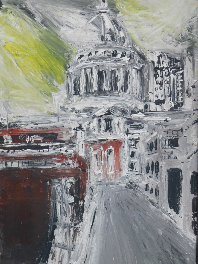 Carlo Zenone (20thC). St. Paul's Cathedral, oil on board, initialled CAZ and dated (20)07, paper lab