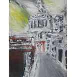 Carlo Zenone (20thC). St. Paul's Cathedral, oil on board, initialled CAZ and dated (20)07, paper lab