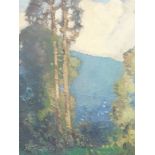 Herbert Rollett (1872-1932). Forest scene, oil on board, unsigned, 24cm x 25cm.