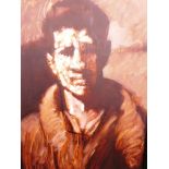 Bernard Clinton Culshaw (b.1944). Portrait of a young man, oil on board, signed verso, 151cm x 103cm