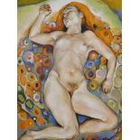 Maria Sion Gropa (1910-1992). Female nude, oil on canvas, signed, 137cm x 89cm.