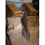 A group of bamboo trays, various sizes, plate stands, soap dishes, etc. Note: VAT is payable on the