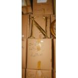 A group of gold coloured carved wooden letters, to include U, S, each 43cm high. (6 boxes) Note: VAT