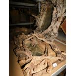 Three driftwood framed wall mirrors, the largest 60cm x 55cm. Note: VAT is payable on the hammer pri