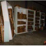 A run of six white painted large oversized open bookcases. Note: VAT is payable on the hammer price