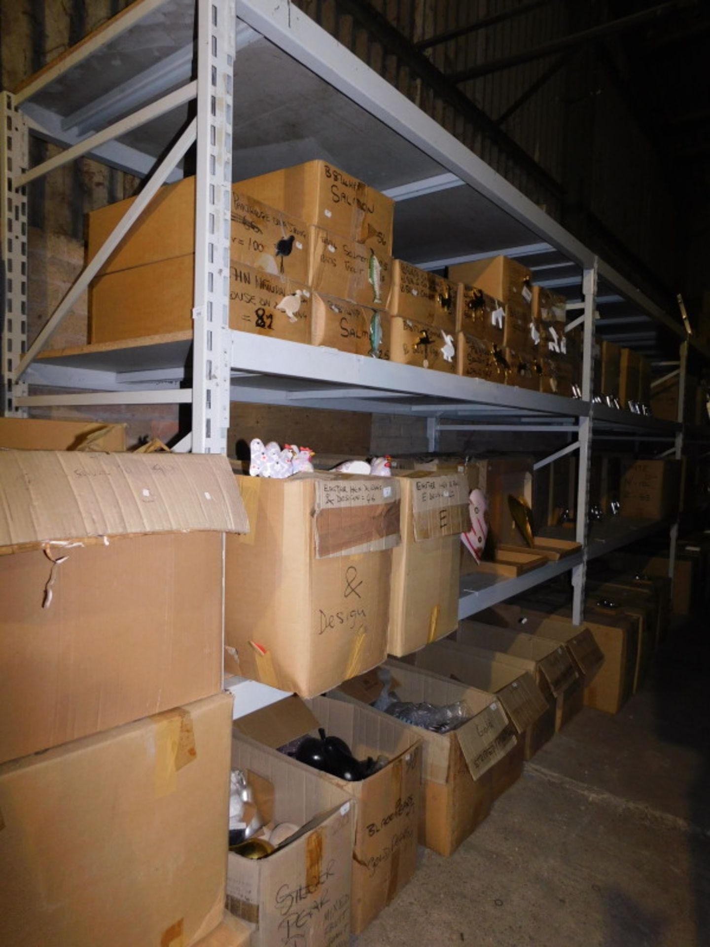 A single bay of grey steel pallet racking, each of three height and three length. Note: VAT is payab