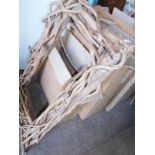 Two driftwood framed wall mirrors, each approx 55cm high, and a further driftwood frame, approx 100c