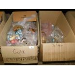 A quantity of painted wooden hearts, various colours and designs. (2 boxes) Note: VAT is payable on